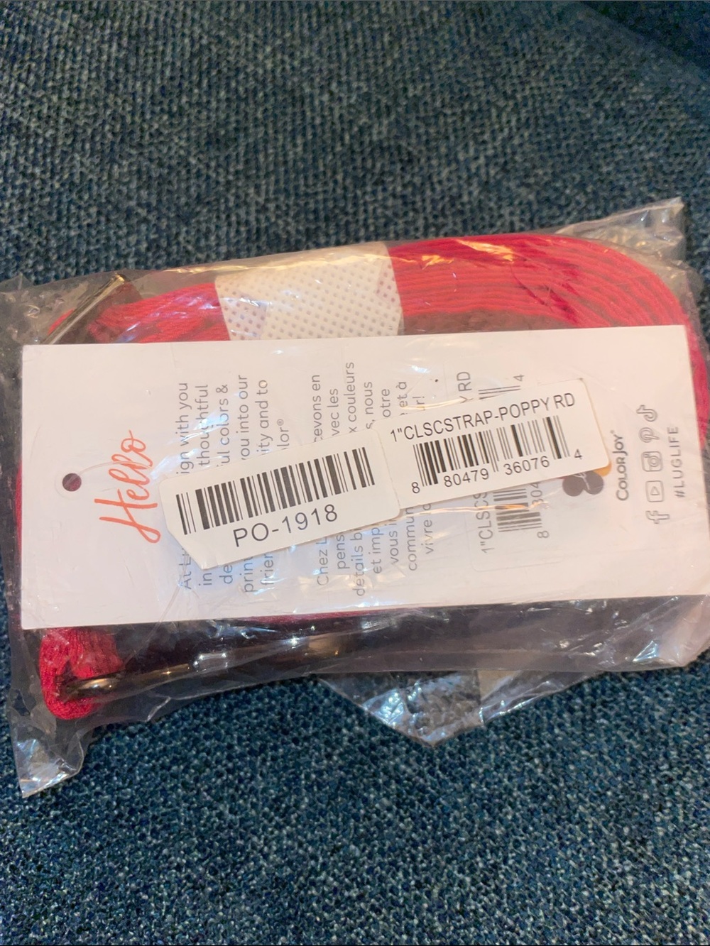 NWT- Lug 1” Classic Strap Poppy Red